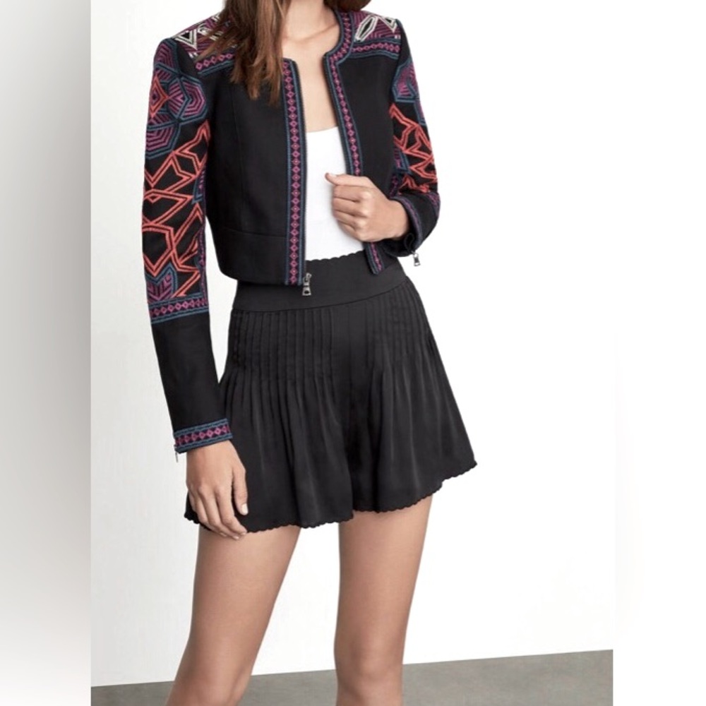 BCBG MAXAZRIA NEW Embroidery Cropped Jacket XS